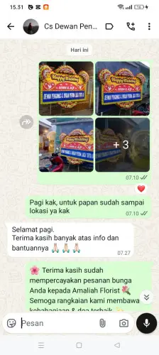 Testimonial Papan Bunga Pernikahan legok kidul
